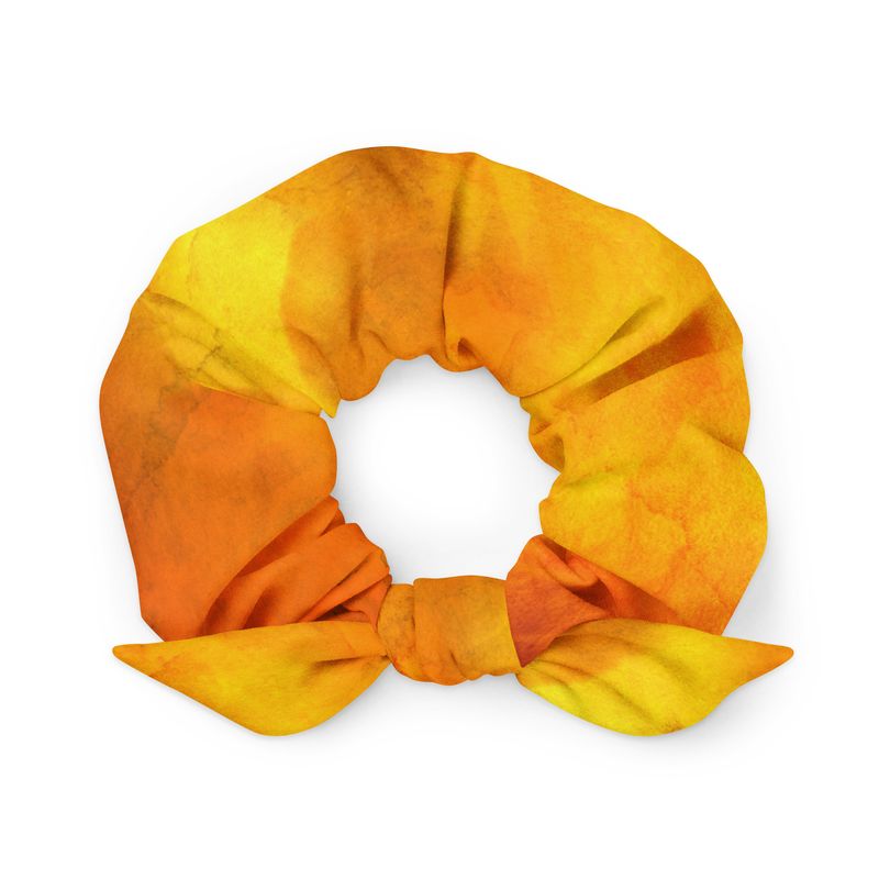 Orange Watercolor Scrunchie
