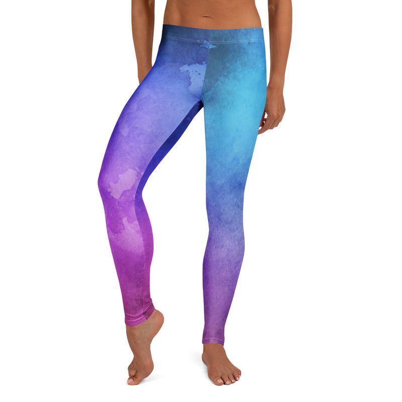 Dark Purple Watercolor Leggings