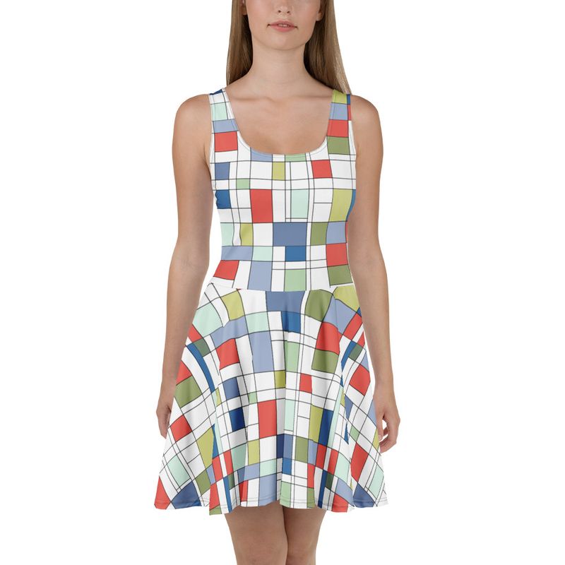 Mondrian-Inspired MODERN Skater Dress