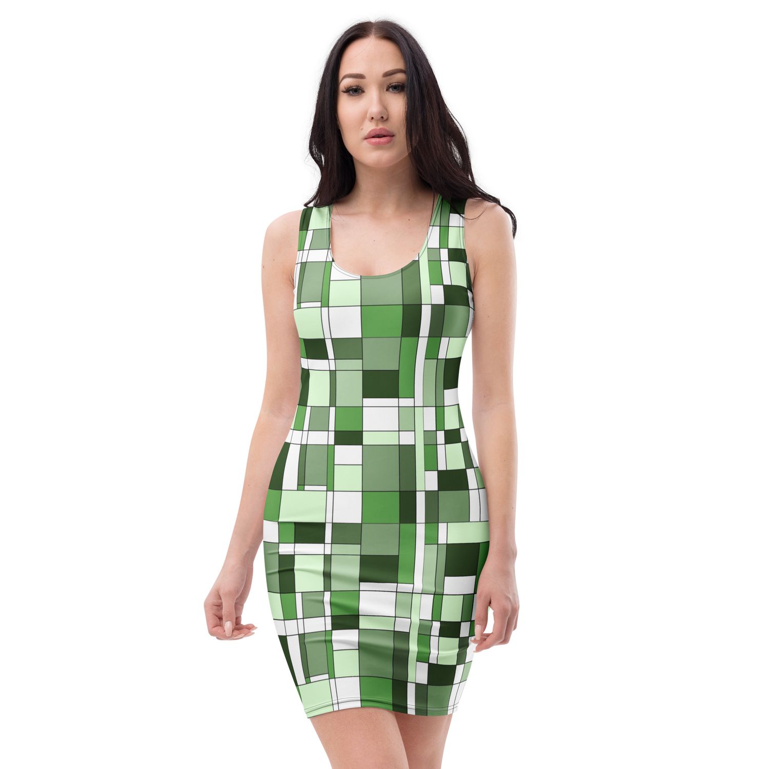 Mondrian-Inspired Green Dress