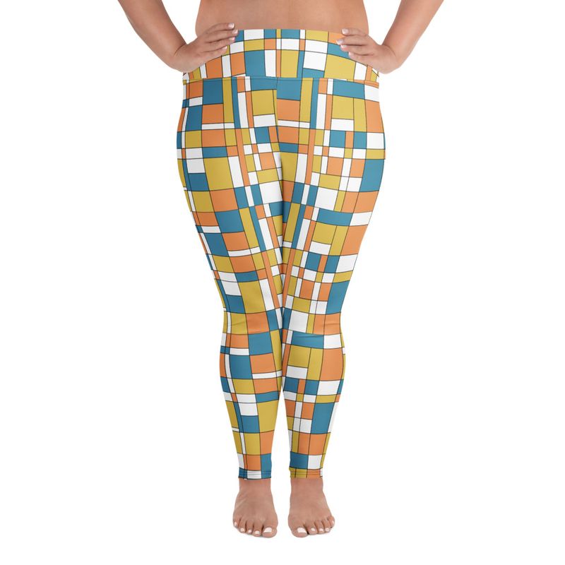 Mondrian-Inspired BUNCH of Color Plus Size Leggings