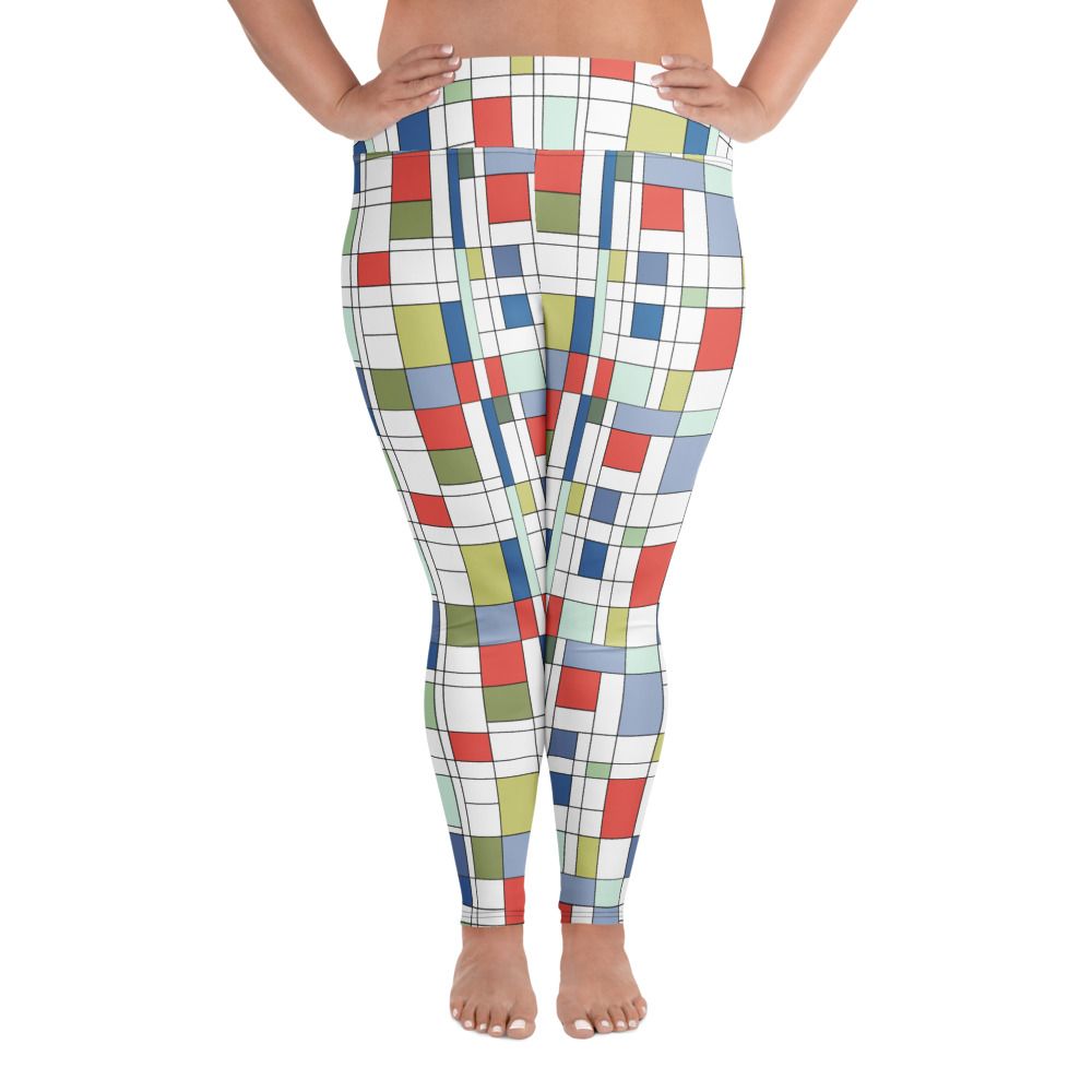 Mondrian-Inspired MODERN Plus Size Leggings