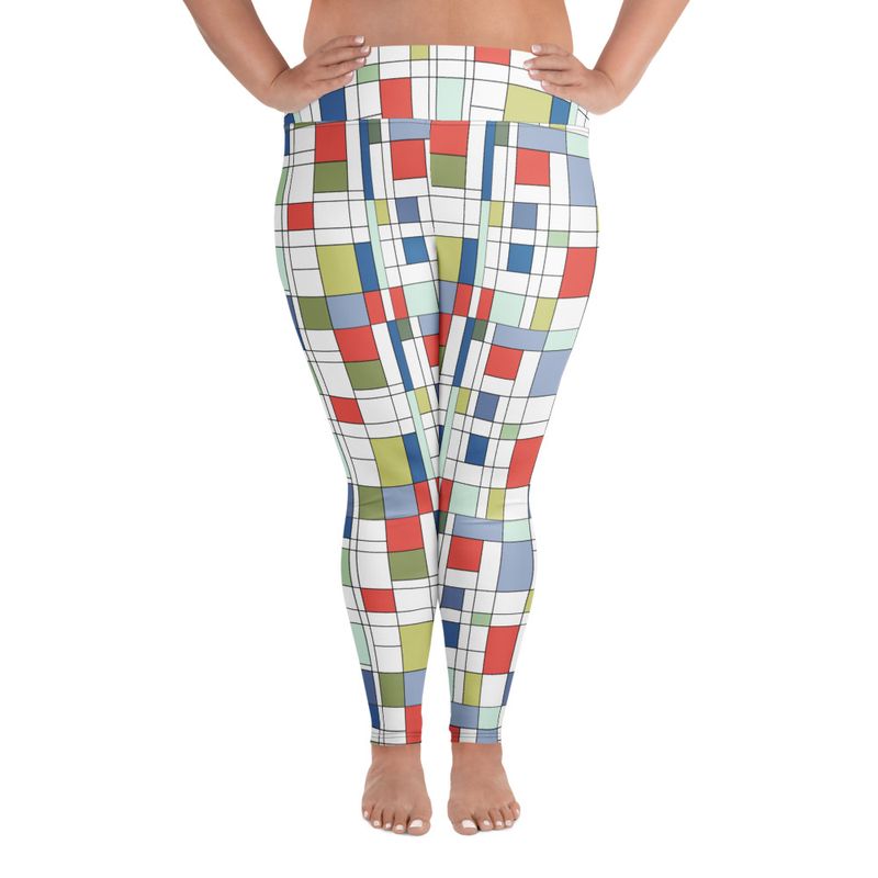 Mondrian-Inspired MODERN Plus Size Leggings