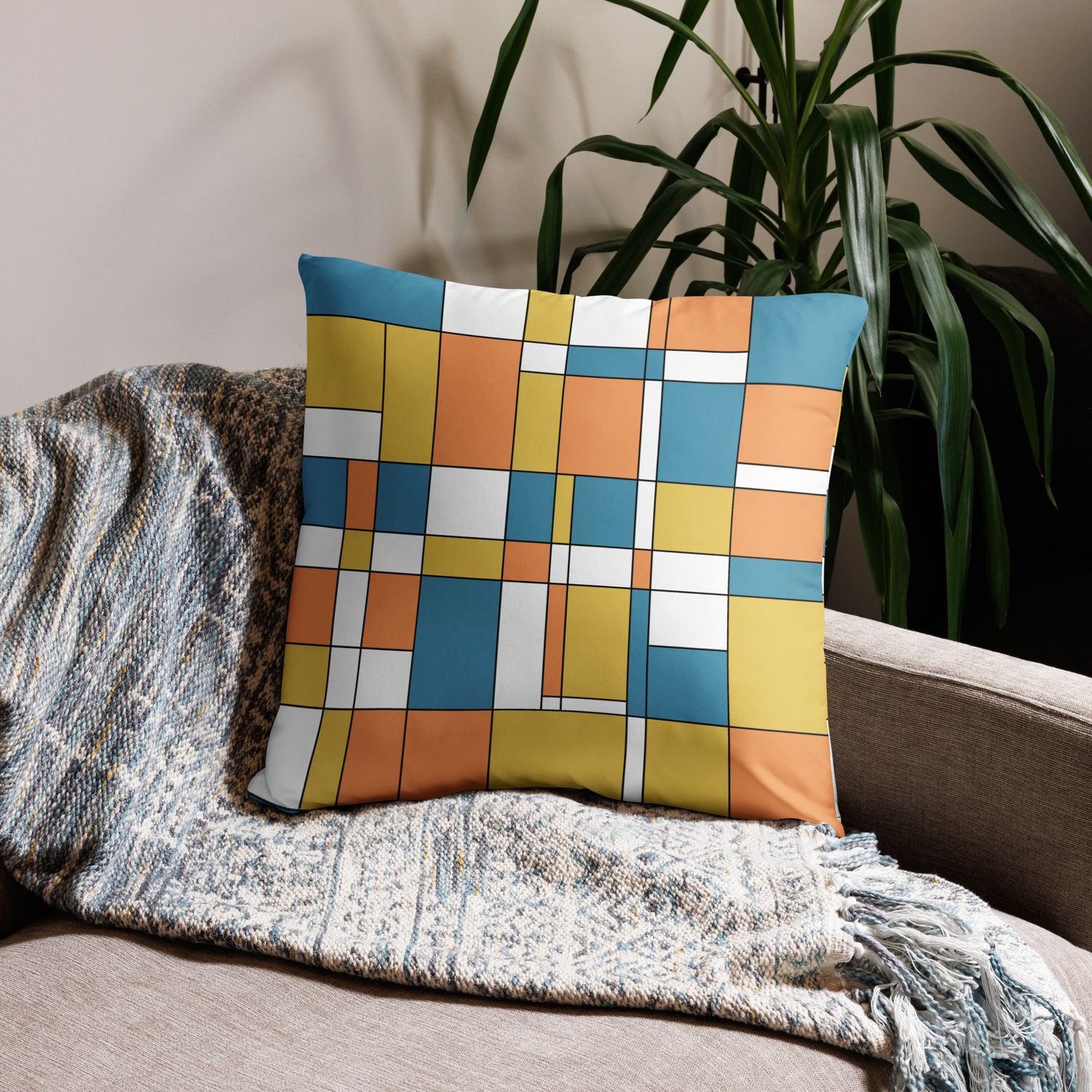 Mondrian-Inspired BUNCH of Color Pillow