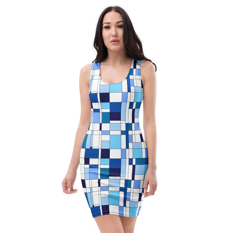 Mondrian-Inspired Blue Dress