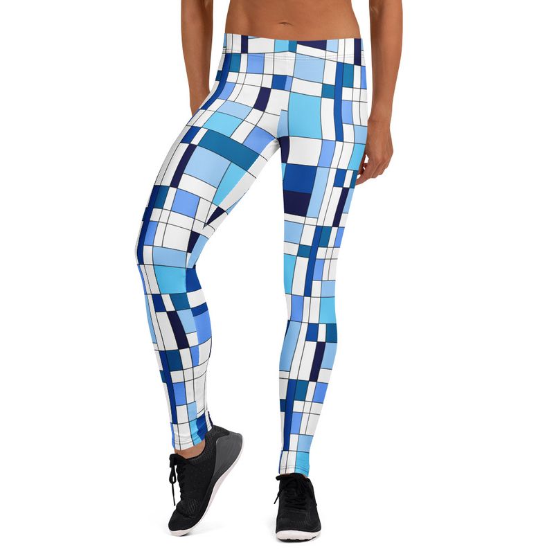 Mondrian-Inspired Blue Leggings