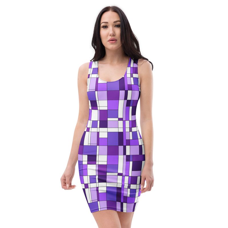 Mondrian-Inspired Purple Dress