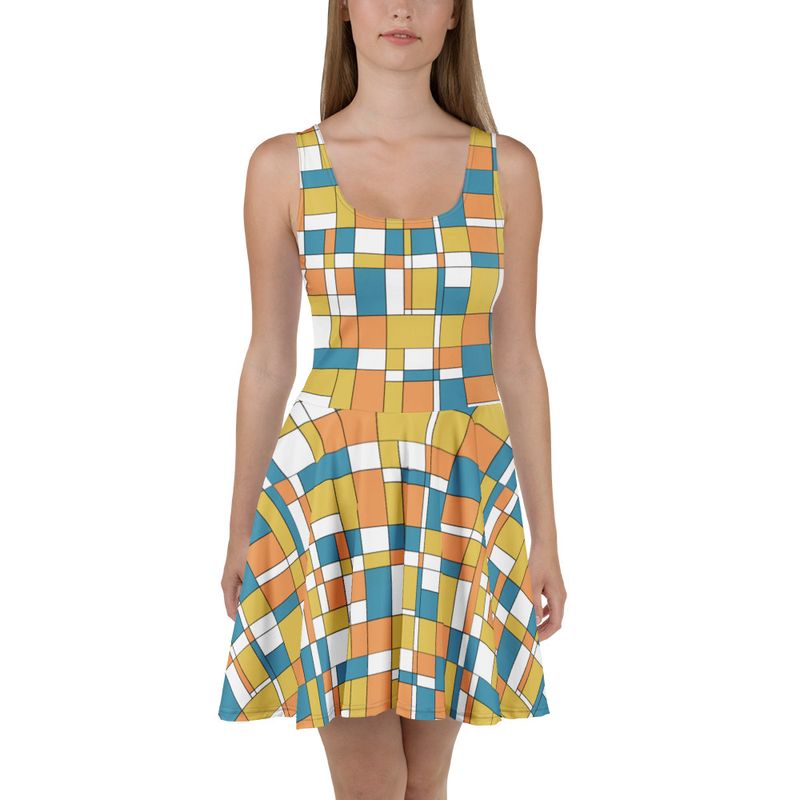 Mondrian-Inspired BUNCH of Color Skater Dress