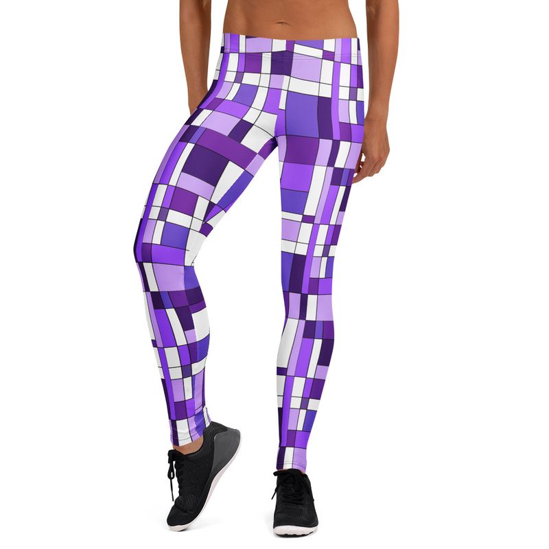 Mondrian-Inspired Purple Leggings