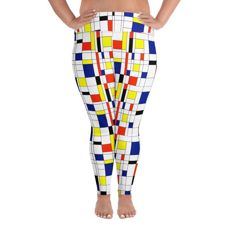 Mondrian-Inspired Multi Plus Size Leggings