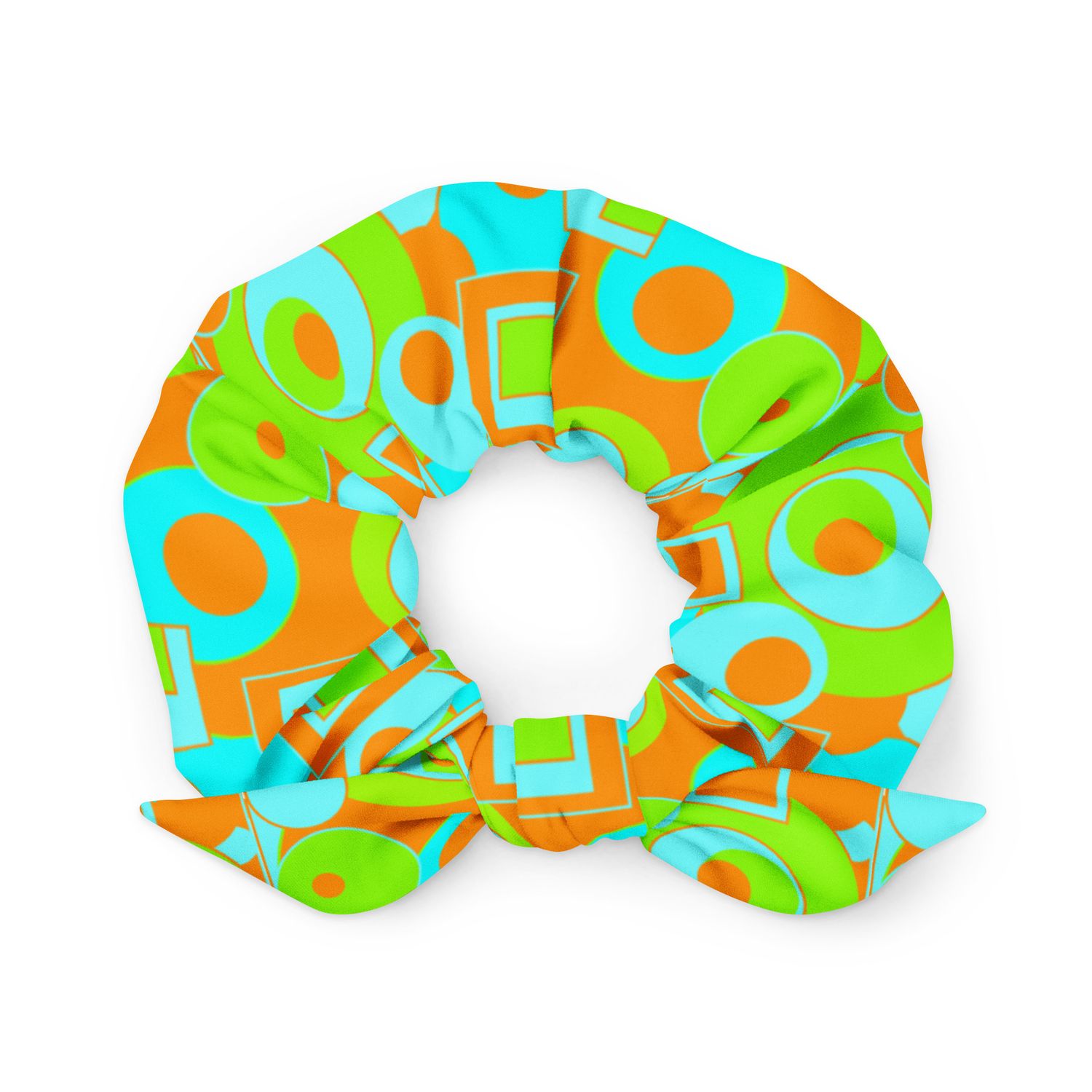 Mod Circles and Squares Scrunchie