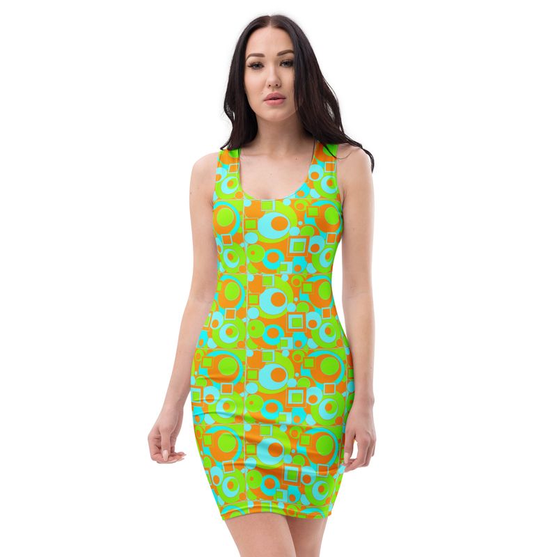 Mod Circles and Squares Bodycon dress