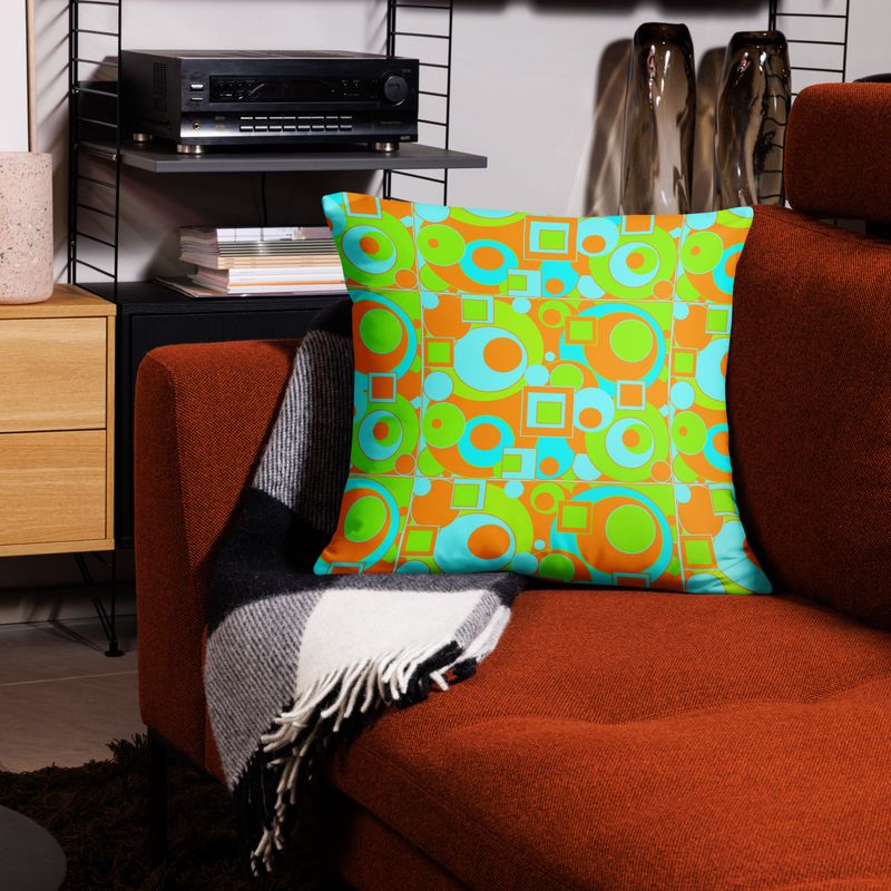 Mod Circles and Squares Basic Pillow