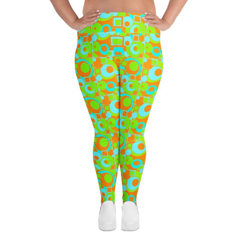 Mod Circles and Squares Plus Size Leggings