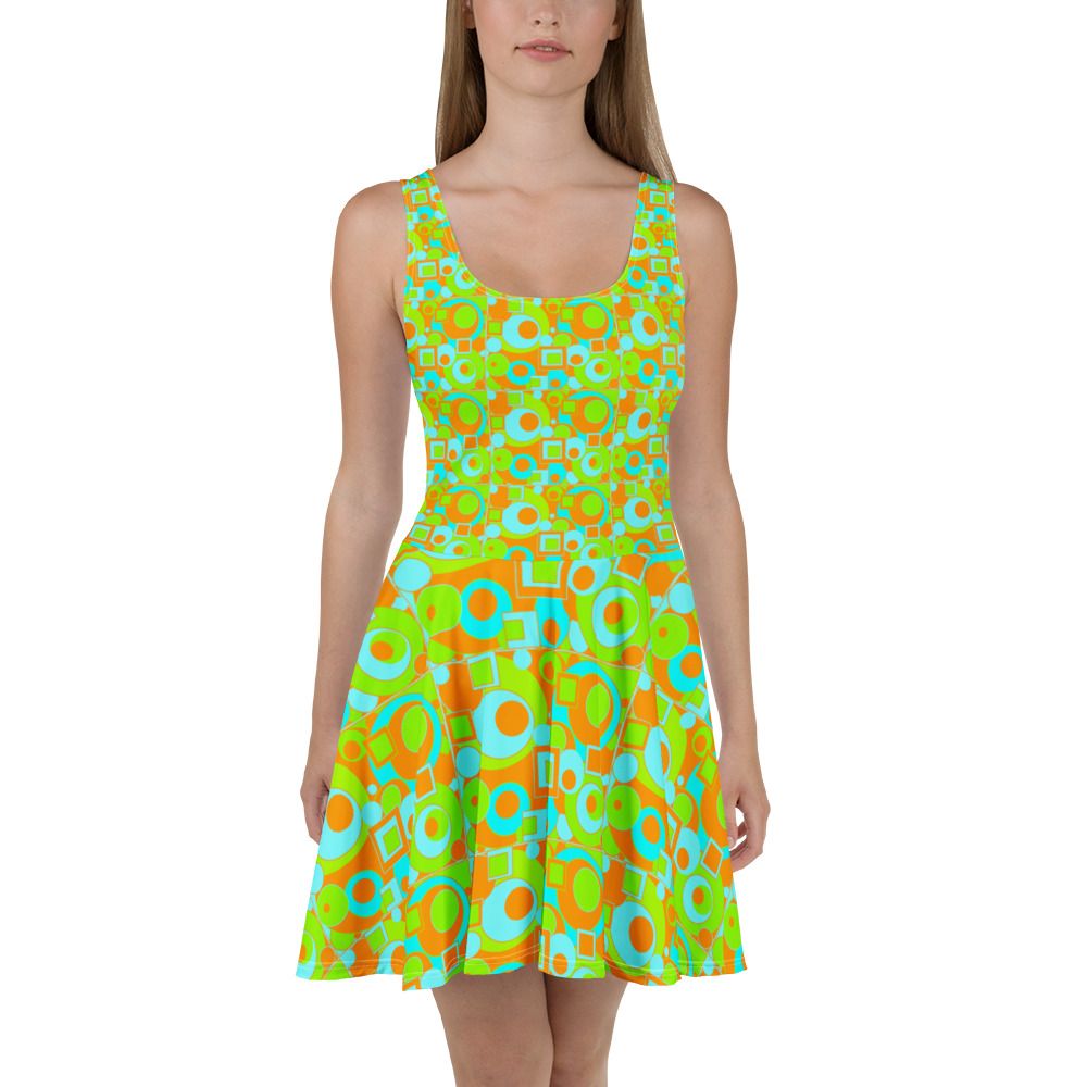 Mod Circles and Squares Skater Dress