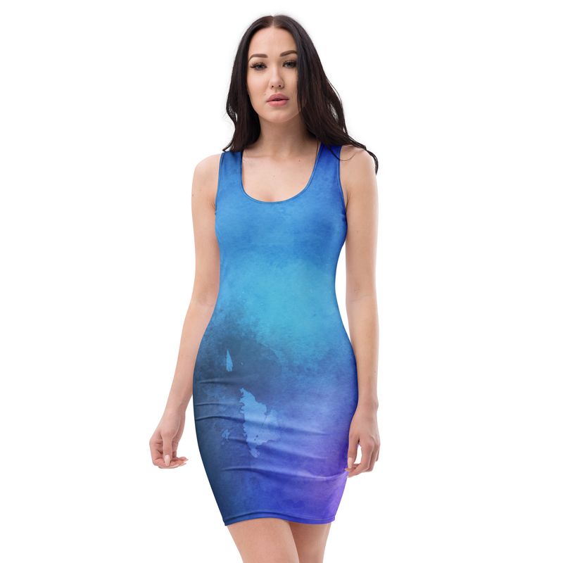 Dark Purple Watercolor Bodycon dress