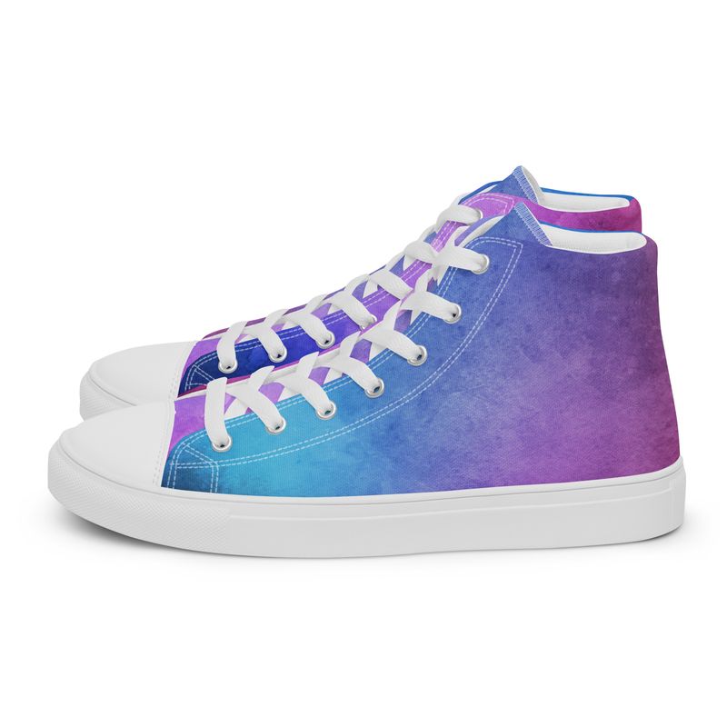 Dark Purple Watercolor Women’s high top canvas shoes
