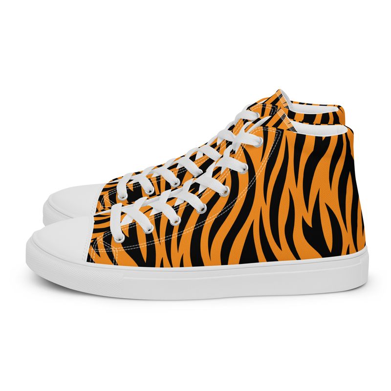 Tiger Print Women’s high top canvas shoes