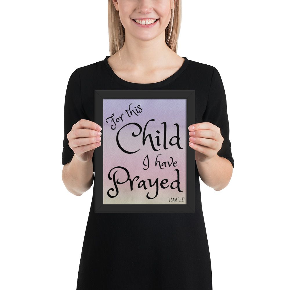 For this child Purple Framed poster