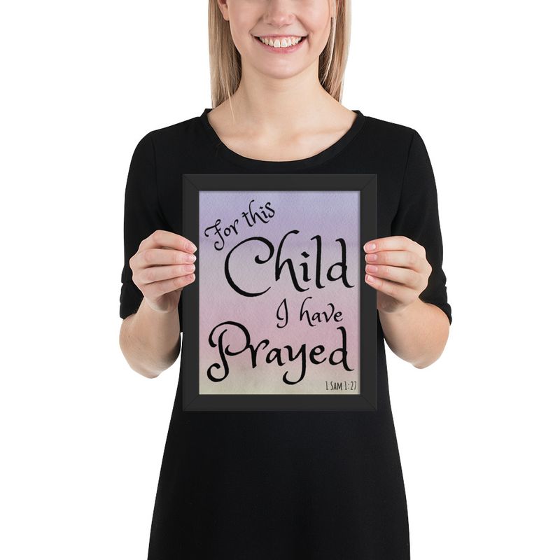 For this child Purple Framed poster
