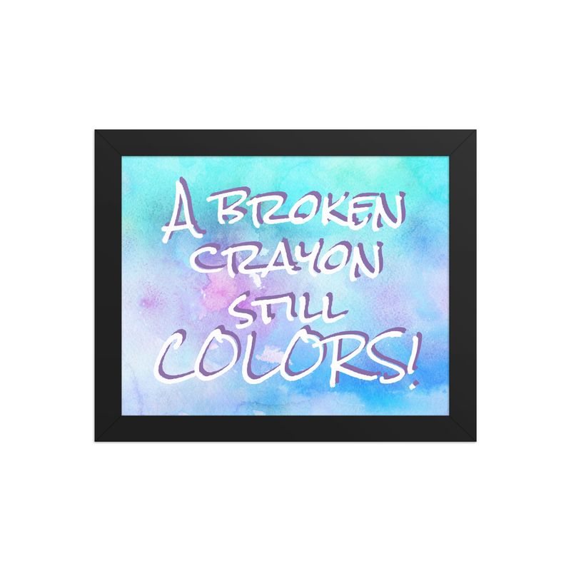 Broken crayon Framed poster