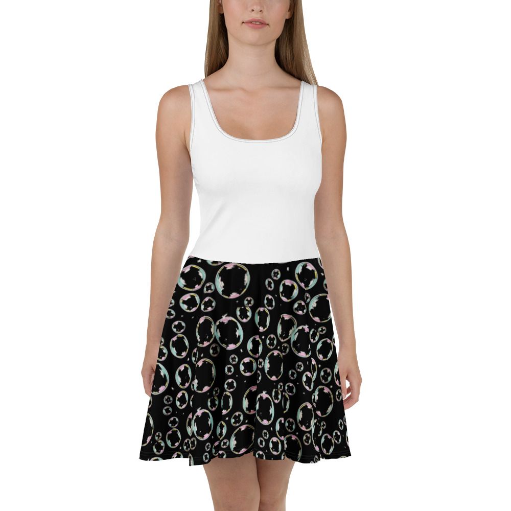 Black Bubbles Skater Dress
