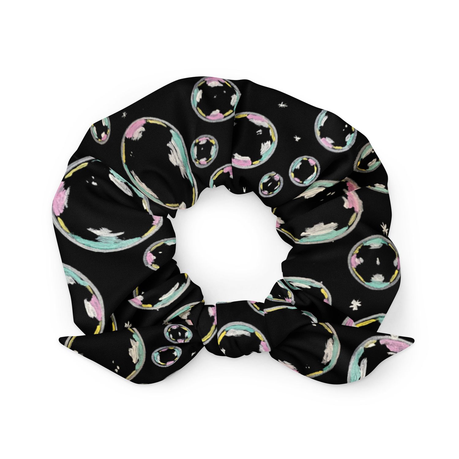 Black Bubbles Scrunchie