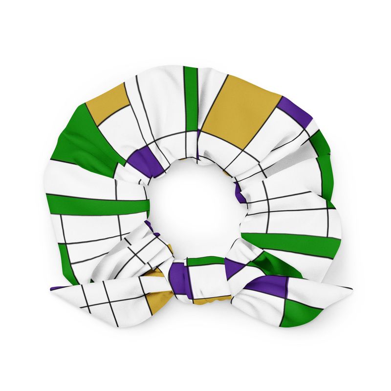 Mondrian-Inspired Mardi Gras Scrunchie