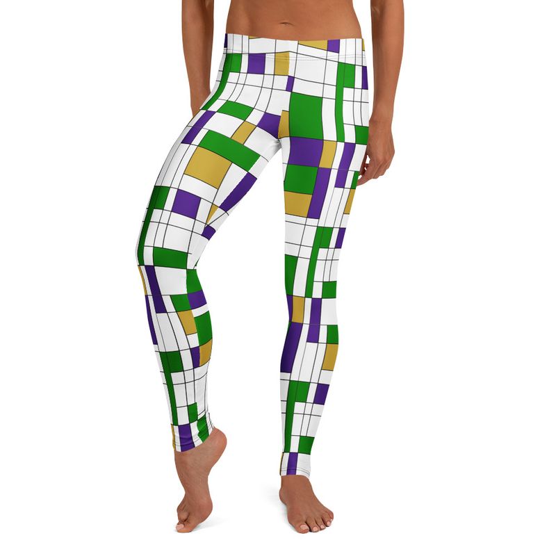 Mondrian-Inspired Mardi Gras Leggings