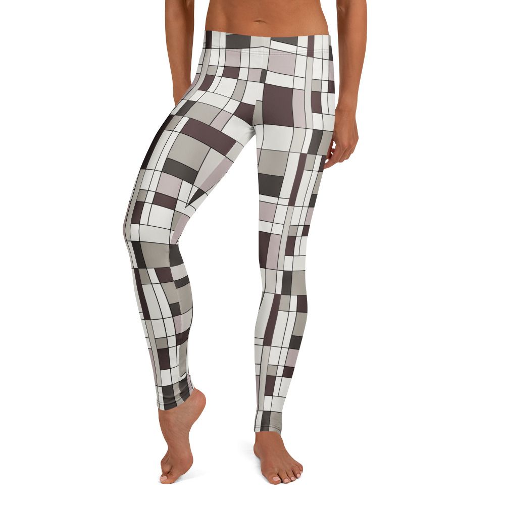 Mondrian-Inspired Neutral Leggings