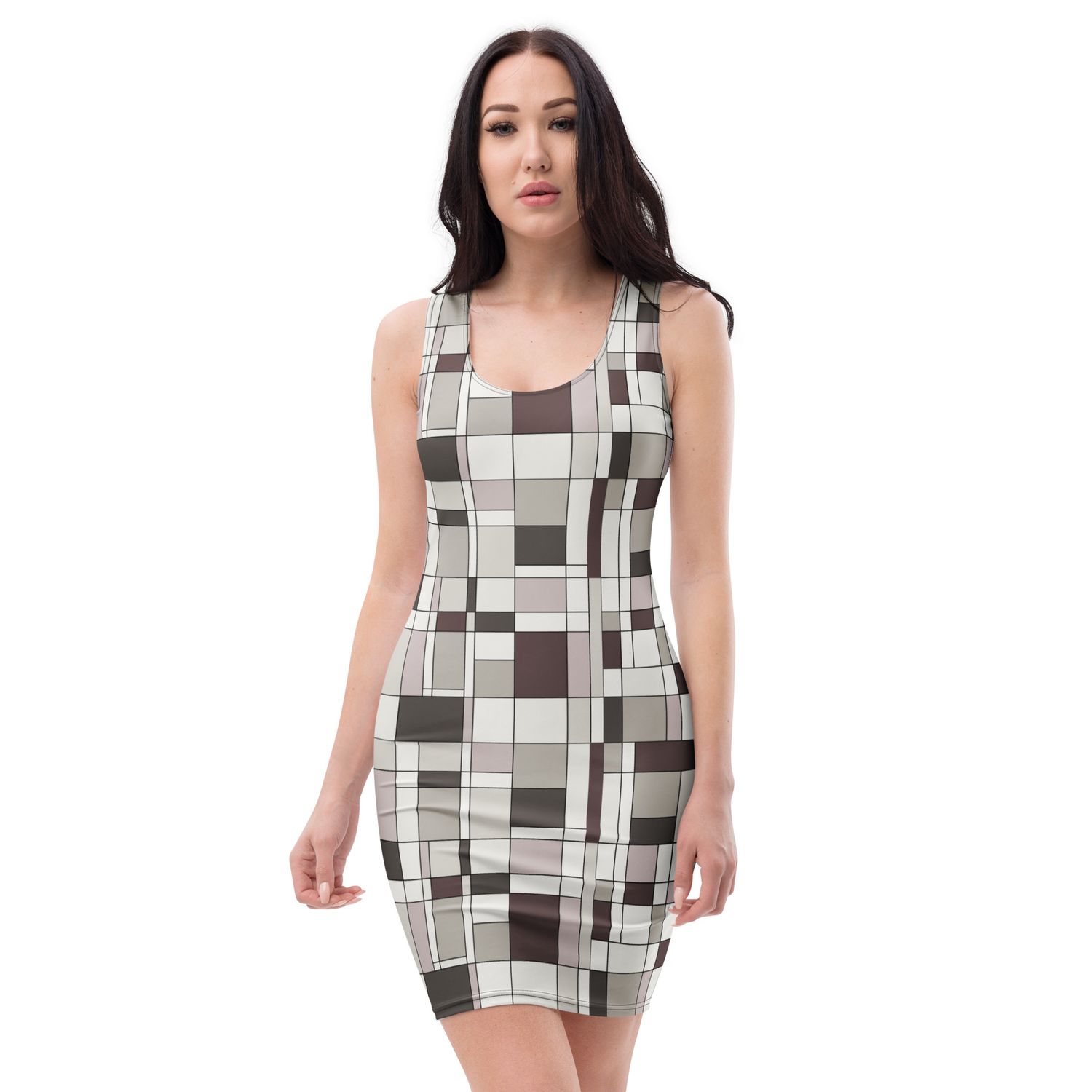Mondrian-Inspired Neutral Dress