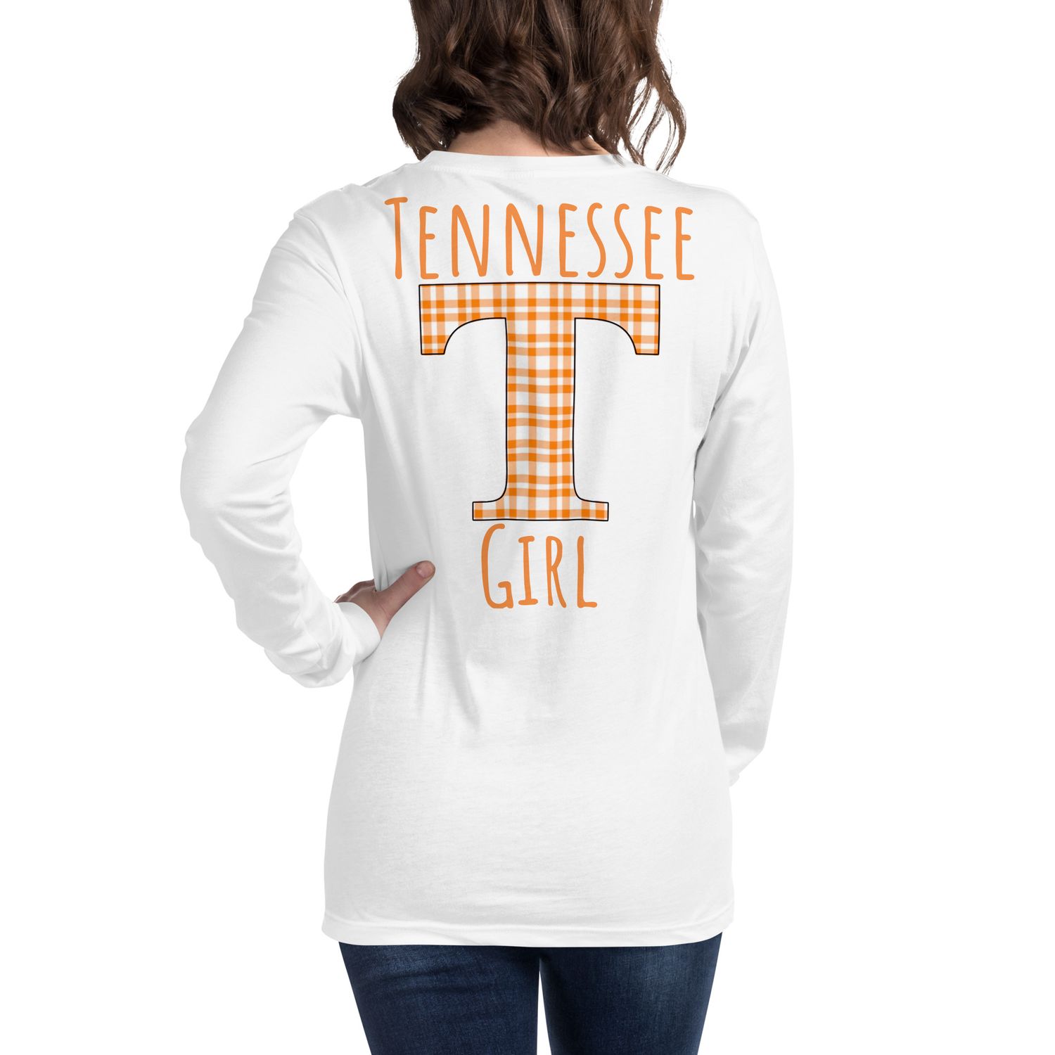 TN Girl Big T Orange Font Long Sleeve Tee