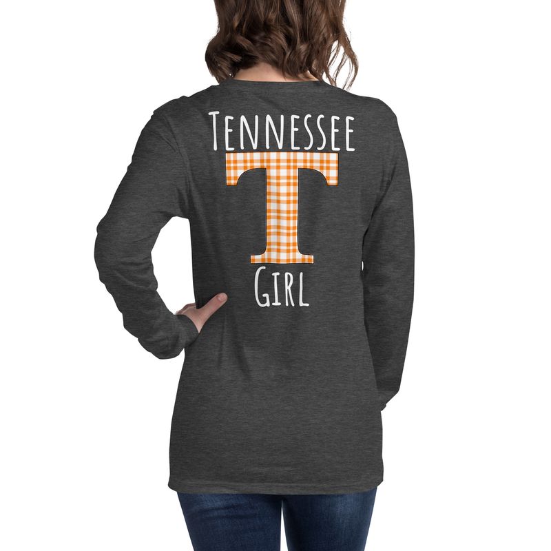 TN Girl Big T White Font Long Sleeve Tee