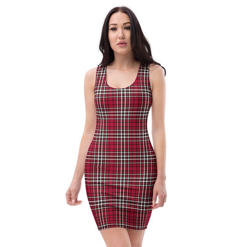 Red and Black Plaid Dark Dress