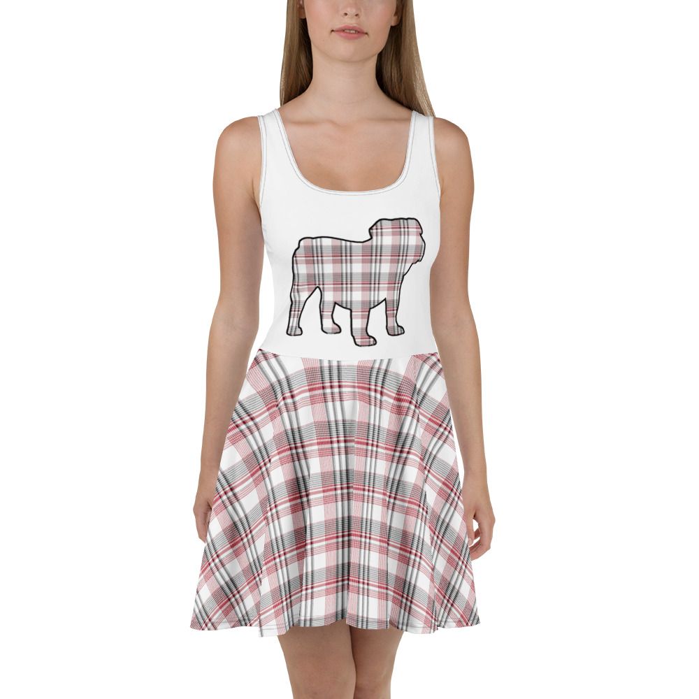 Red and Black Plaid Light Skater Dress