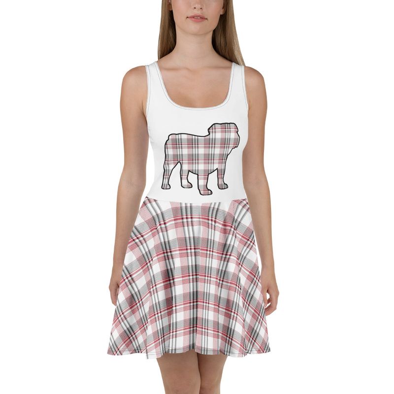 Red and Black Plaid Light Skater Dress