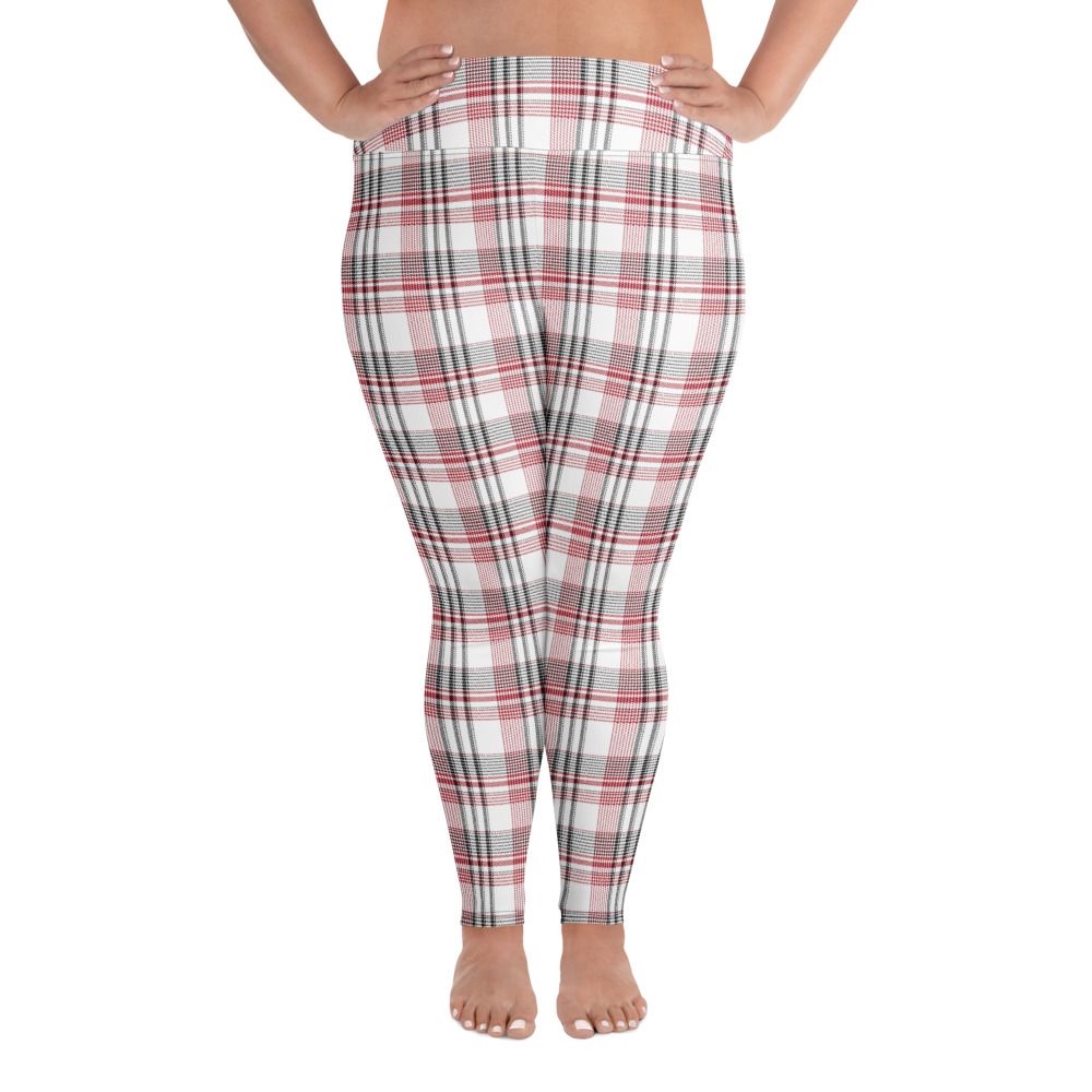 Red and Black Plaid Light Plus Size Leggings