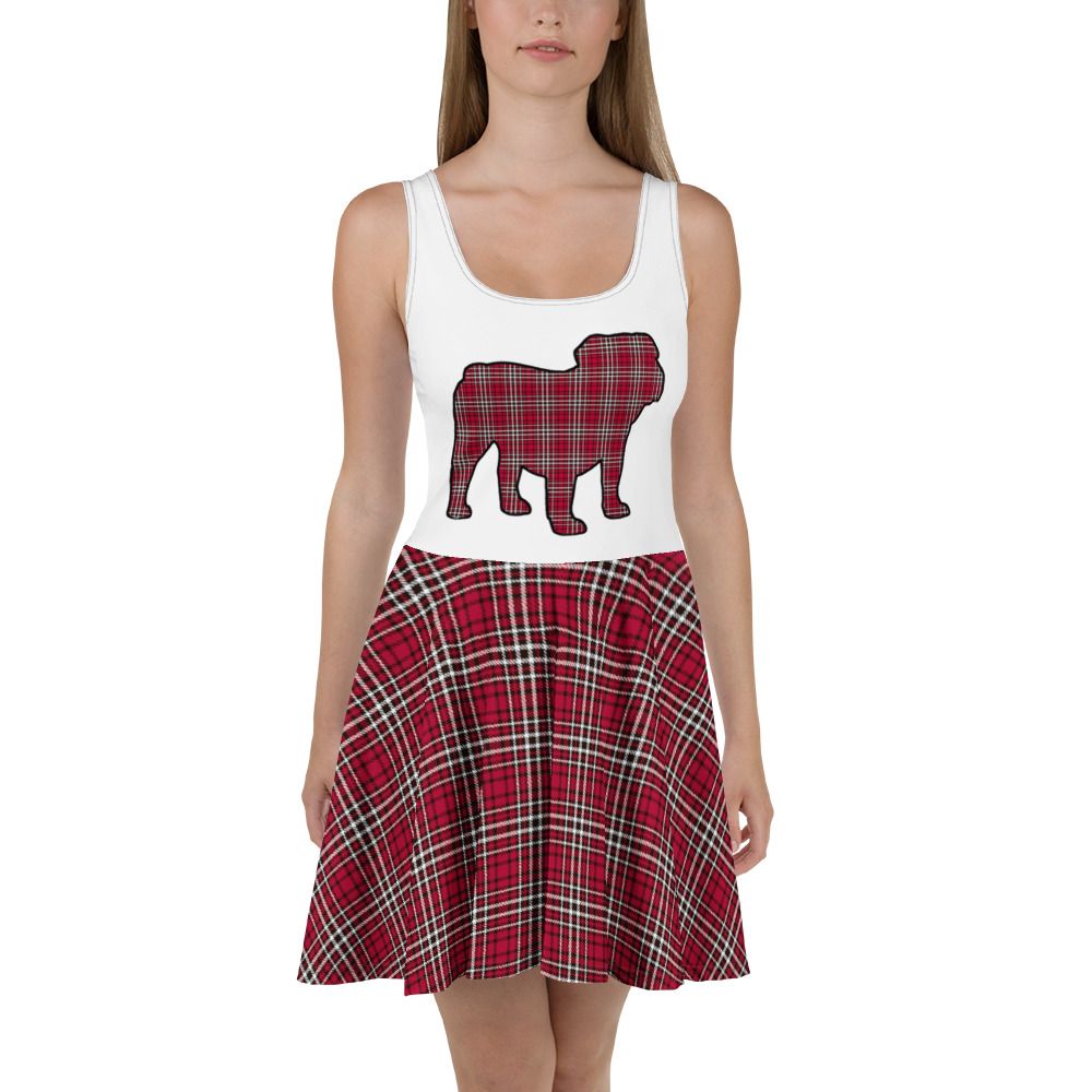 Red and Black Plaid Dark Skater Dress