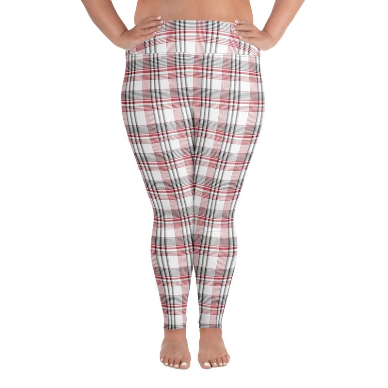 Red and Black Plaid Light Plus Size Leggings