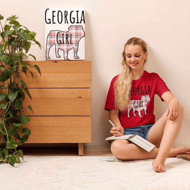 GA Girl Bulldog Black Text (Front Only) T-shirt