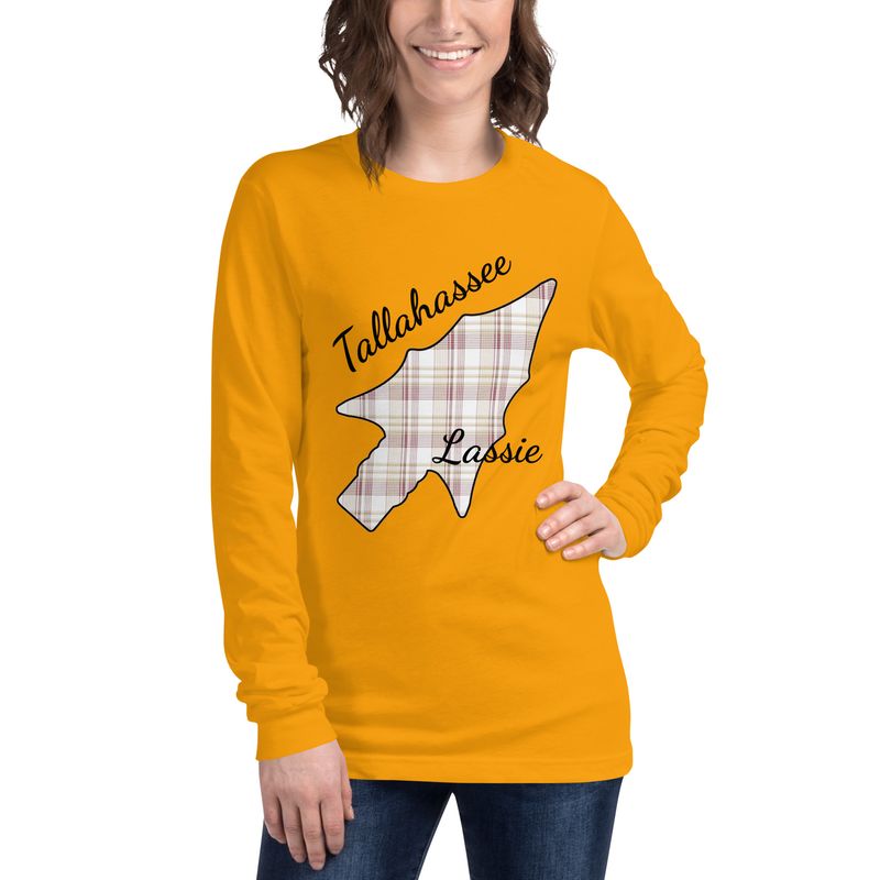 Tallahassee Lassie Black Text (Front Only) Long Sleeve Tee