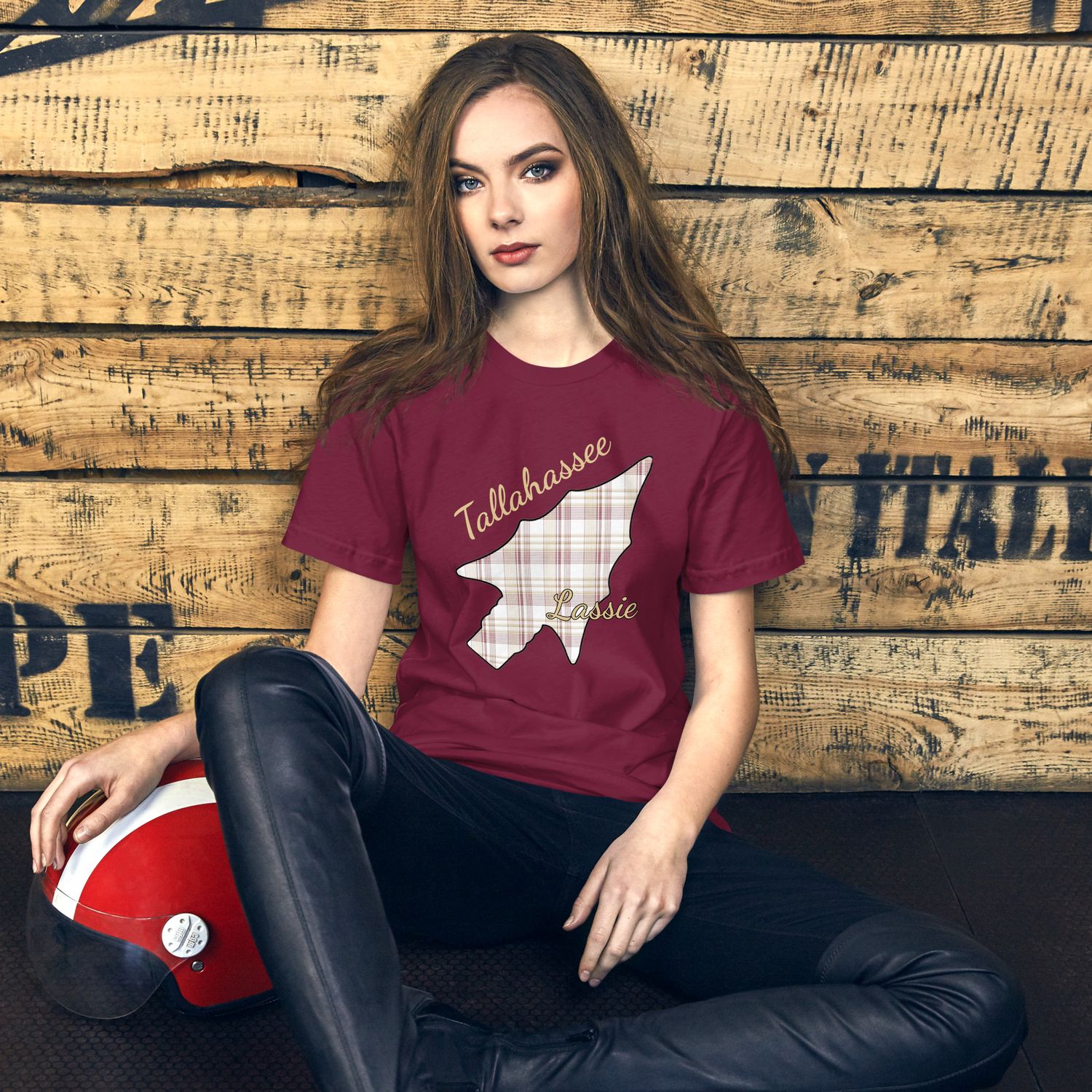 Tallahassee Lassie Gold Text (Front Only) t-shirt
