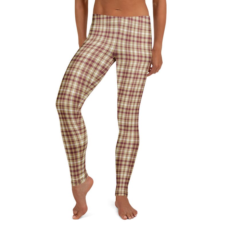 Garnet and Gold Dark Plaid Leggings
