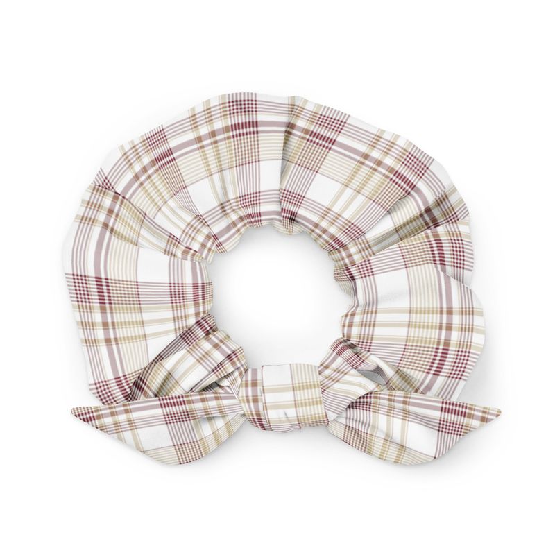 Garnet and Gold Light Plaid Scrunchie