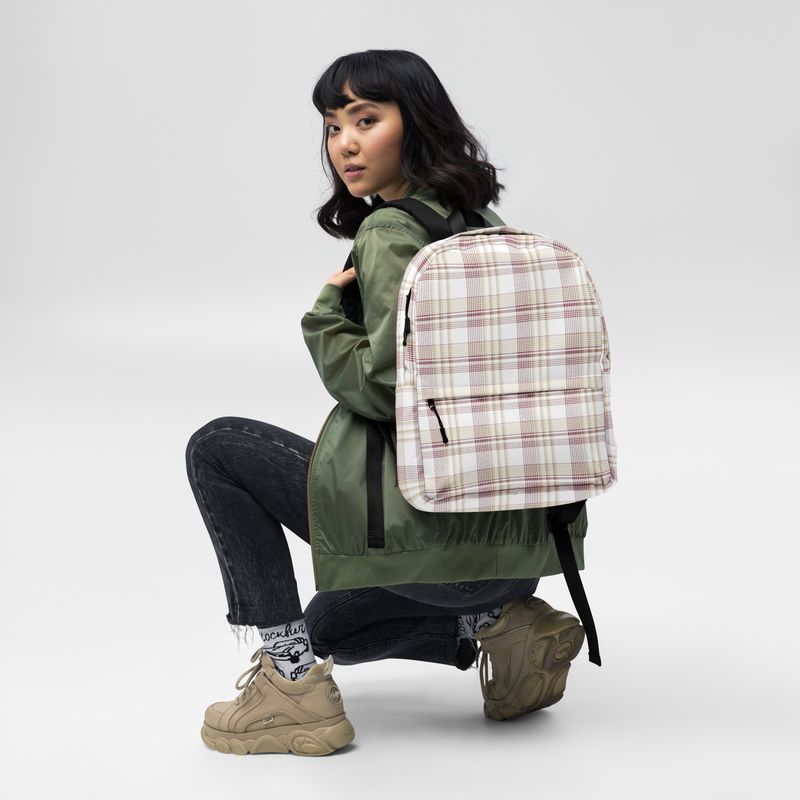 Garnet and Gold Light Plaid Backpack