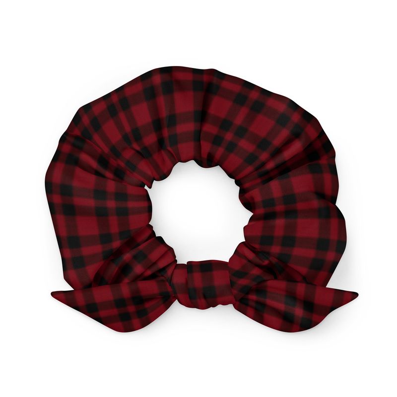 Garnet and Black Plaid Dark Scrunchie