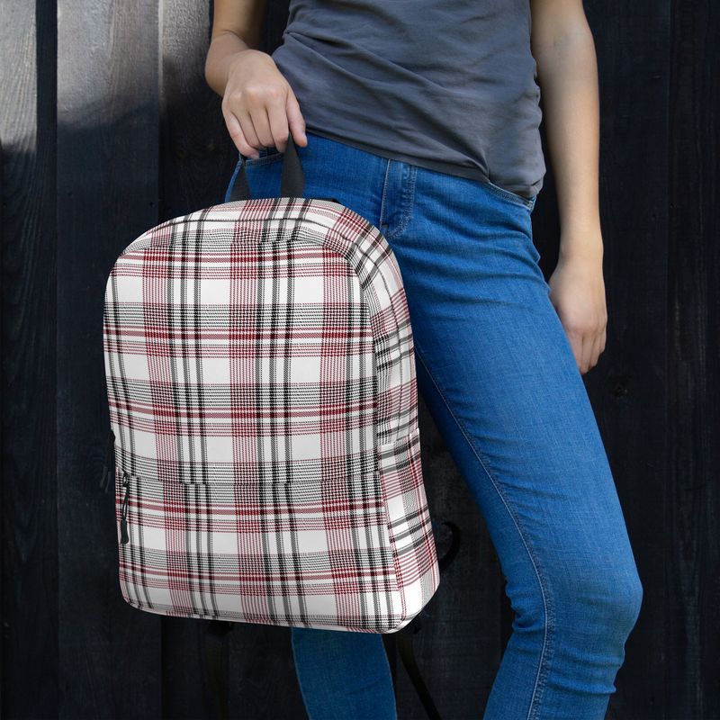 Garnet and Black Plaid Light Backpack