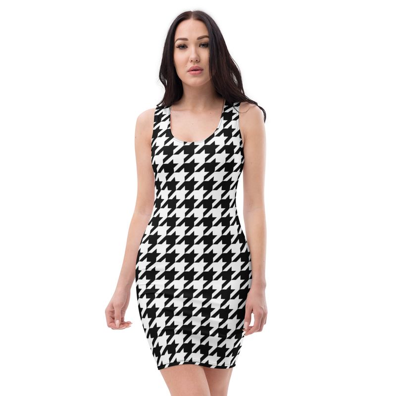Black and White Houndstooth Dress