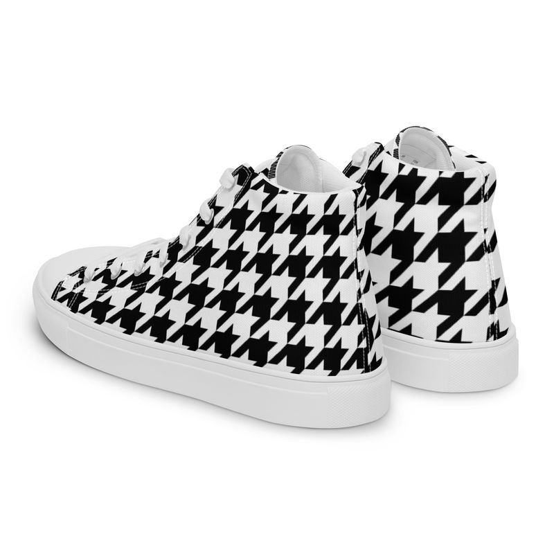 Houndstooth  Women&#39;s High Top Canvas Shoes