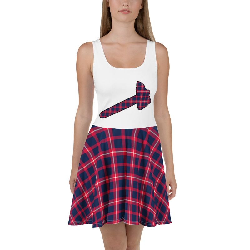 Red and Blue Skater Dress